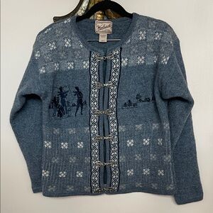 Woolrich Nordic Blue Sweater with Chain Detail
